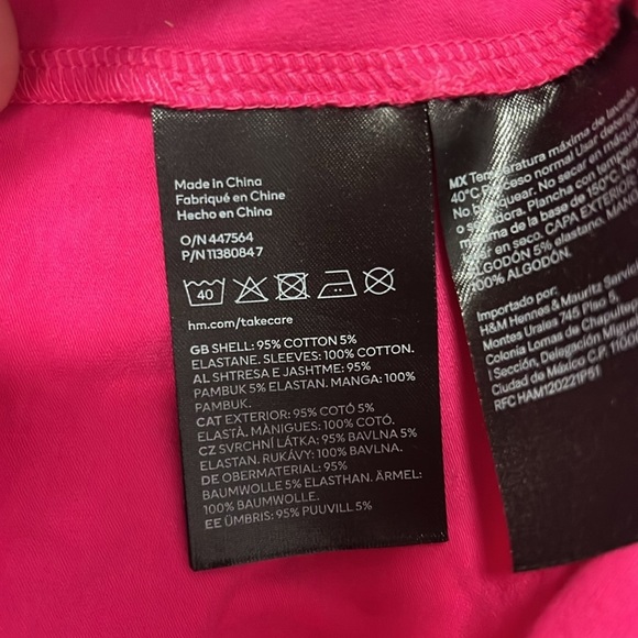 H&M Women’s Pink Puff-Sleeved Crewneck Blouse Top size XS - Picture 4 of 5